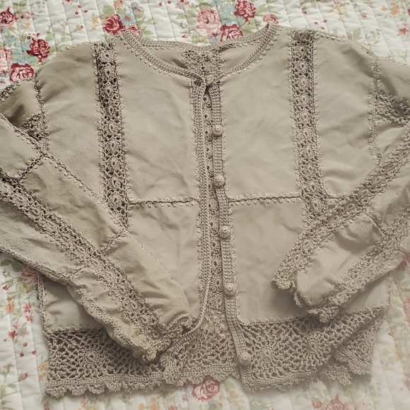 Suede and Knit Sweater - Picture 1 of 1